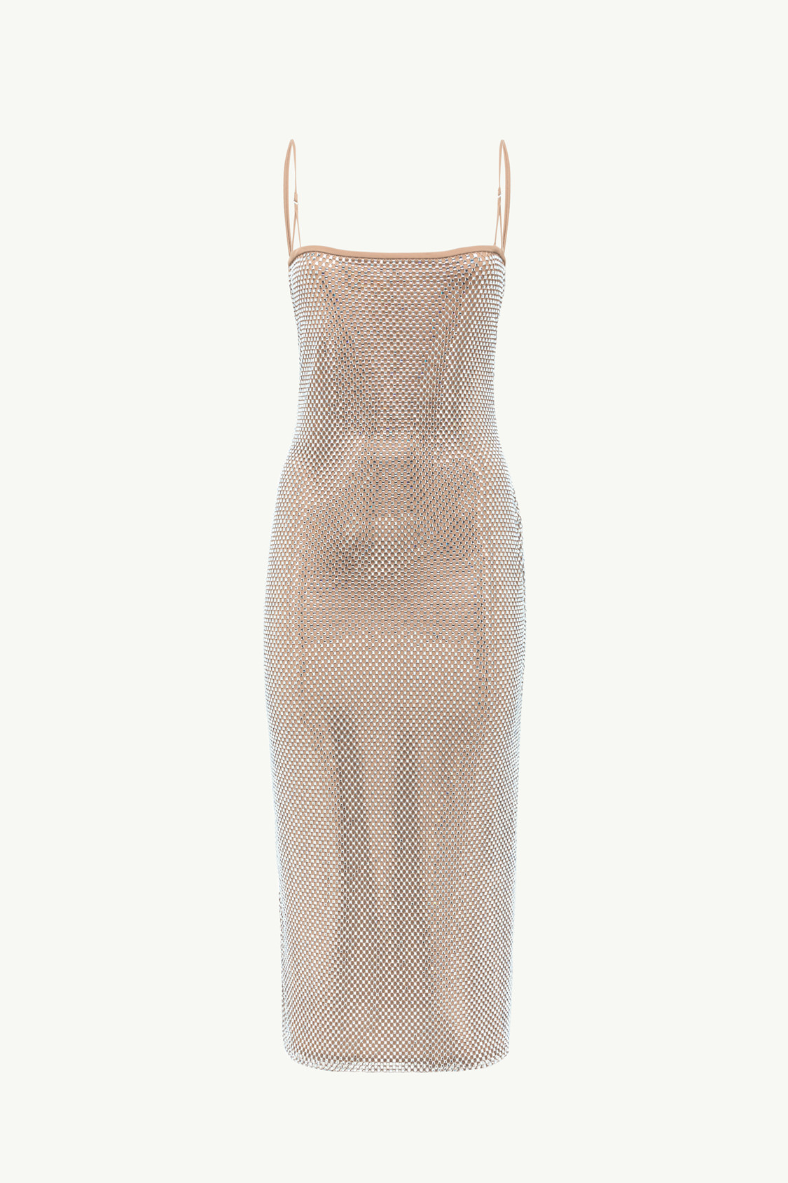 MIDI DRESS STUDDED WITH SQUARE CRYSTALS