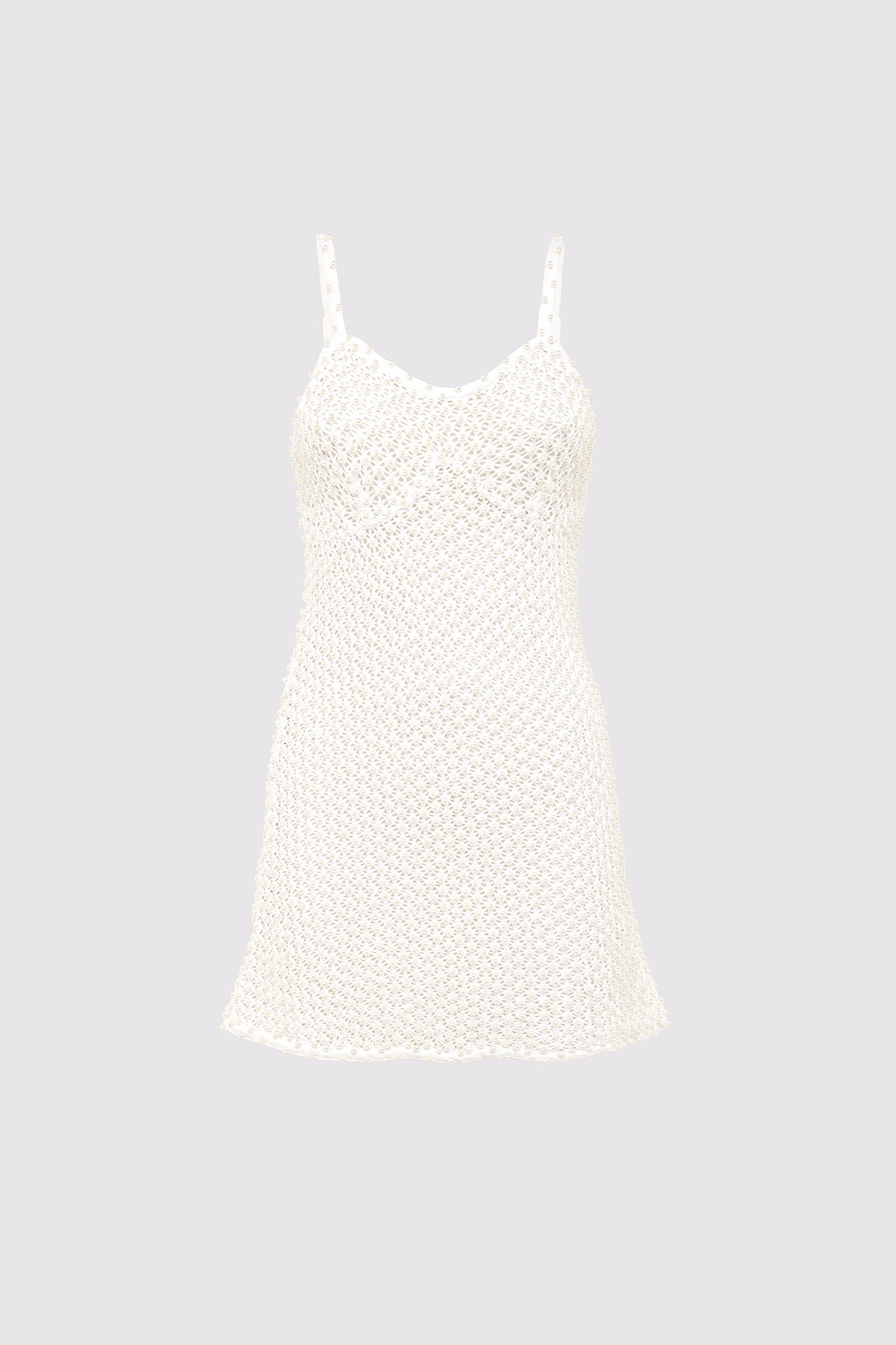 GIUSEPPE DI MORABITO: COTTON KNIT DRESS WITH BEADED DECORATIONS