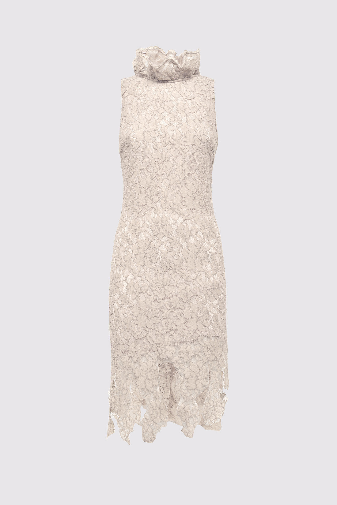 GIUSEPPE DI MORABITO: LACE DRESS WITH SCULPTED NECKLINE