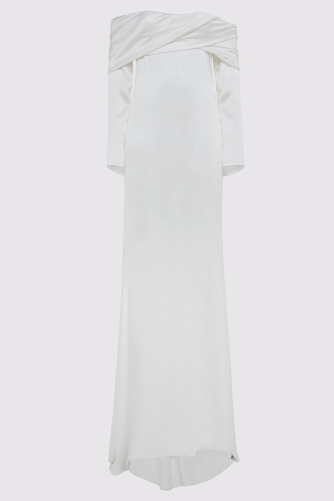 GIUSEPPE DI MORABITO: ABITO LUNGO SATIN CON SCOLLO OMERALE