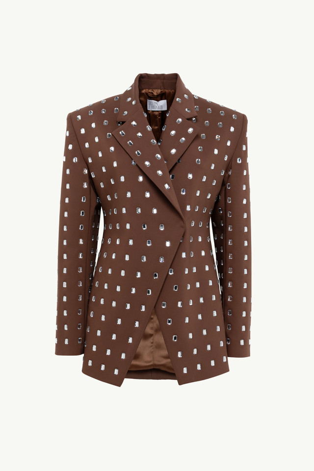 BLAZER WITH MACRO CRYSTAL DECORATIONS