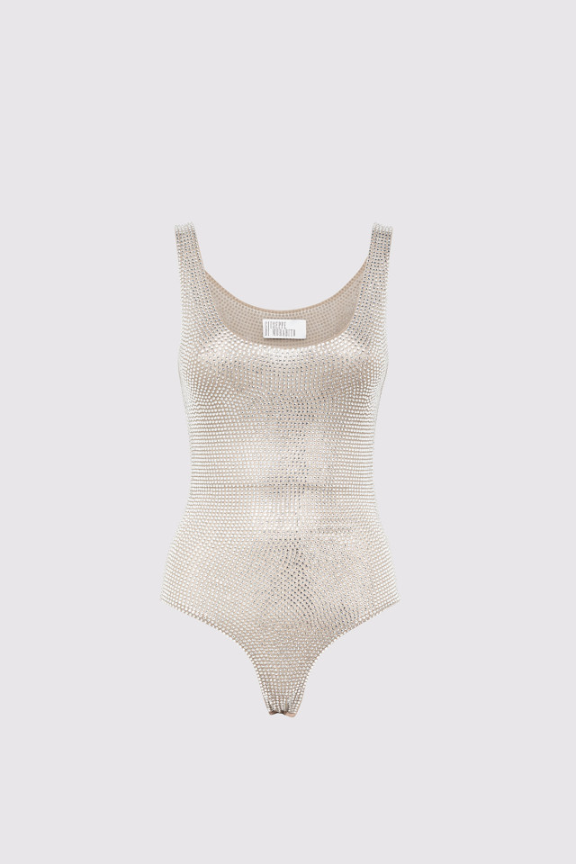CRYSTAL-DECORATED BODYSUIT