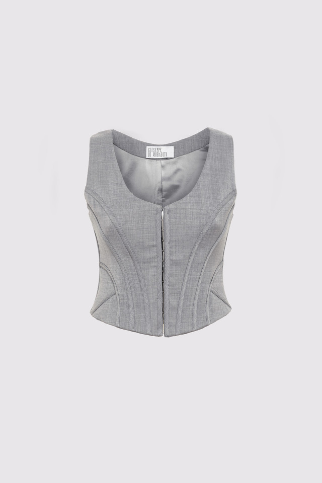 BUSTIER CON GANCETTI METALLICI