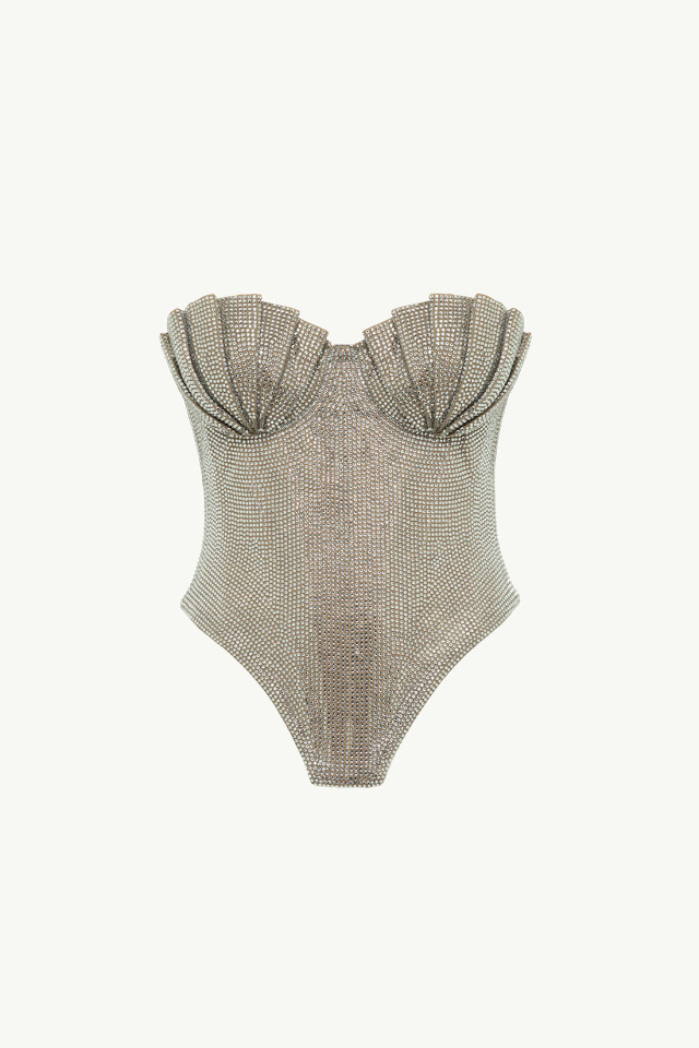 CRYSTAL-STUDDED BUSTIER