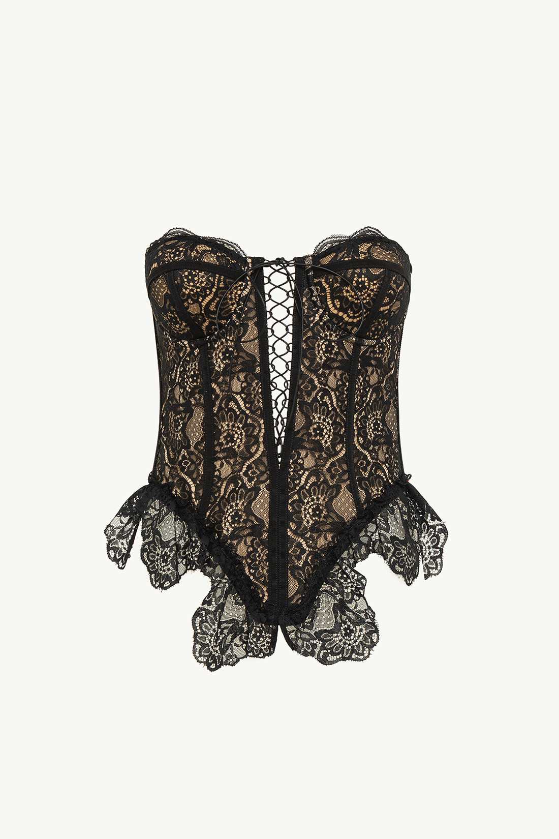 GIUSEPPE DI MORABITO: BUSTIER IN DECORATED LACE