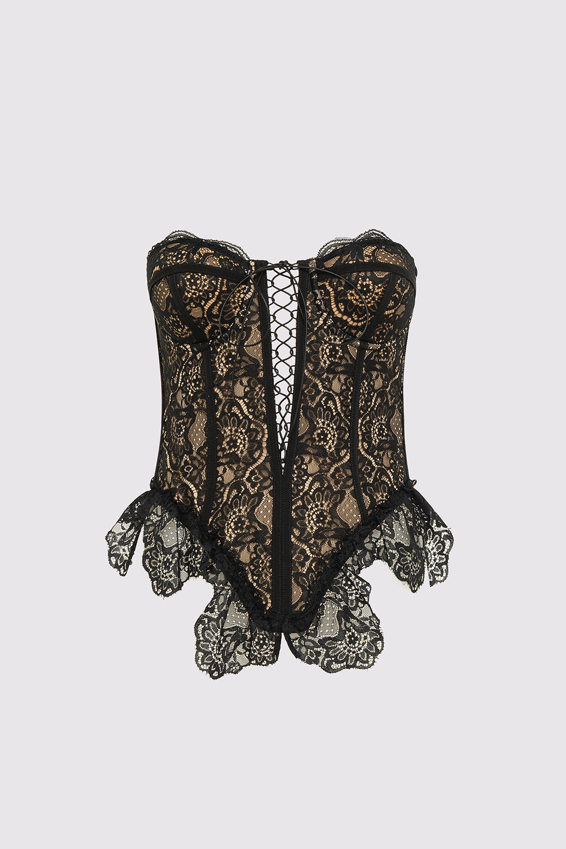 GIUSEPPE DI MORABITO: BUSTIER IN DECORATED LACE