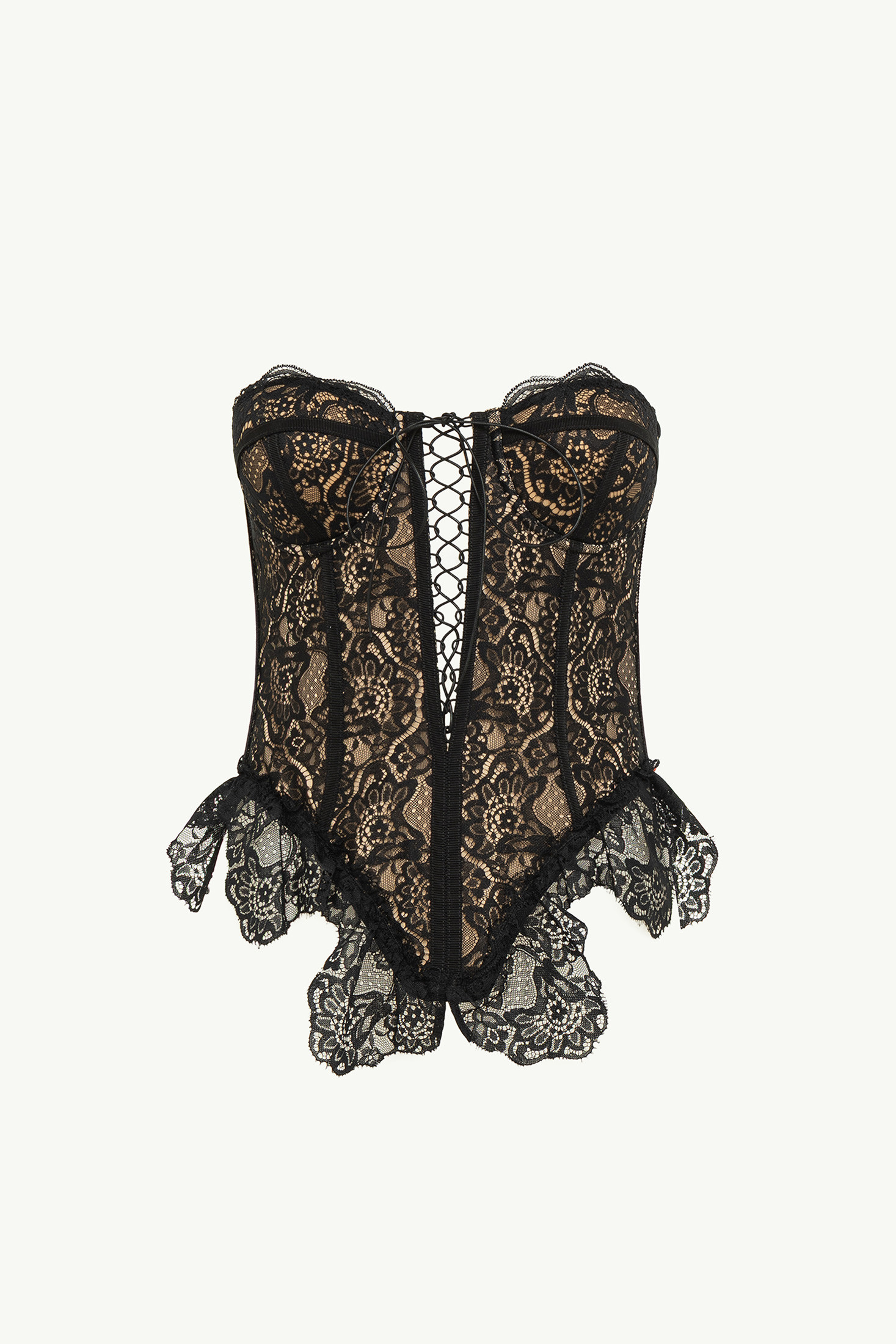 Bustier In Decorated Lace