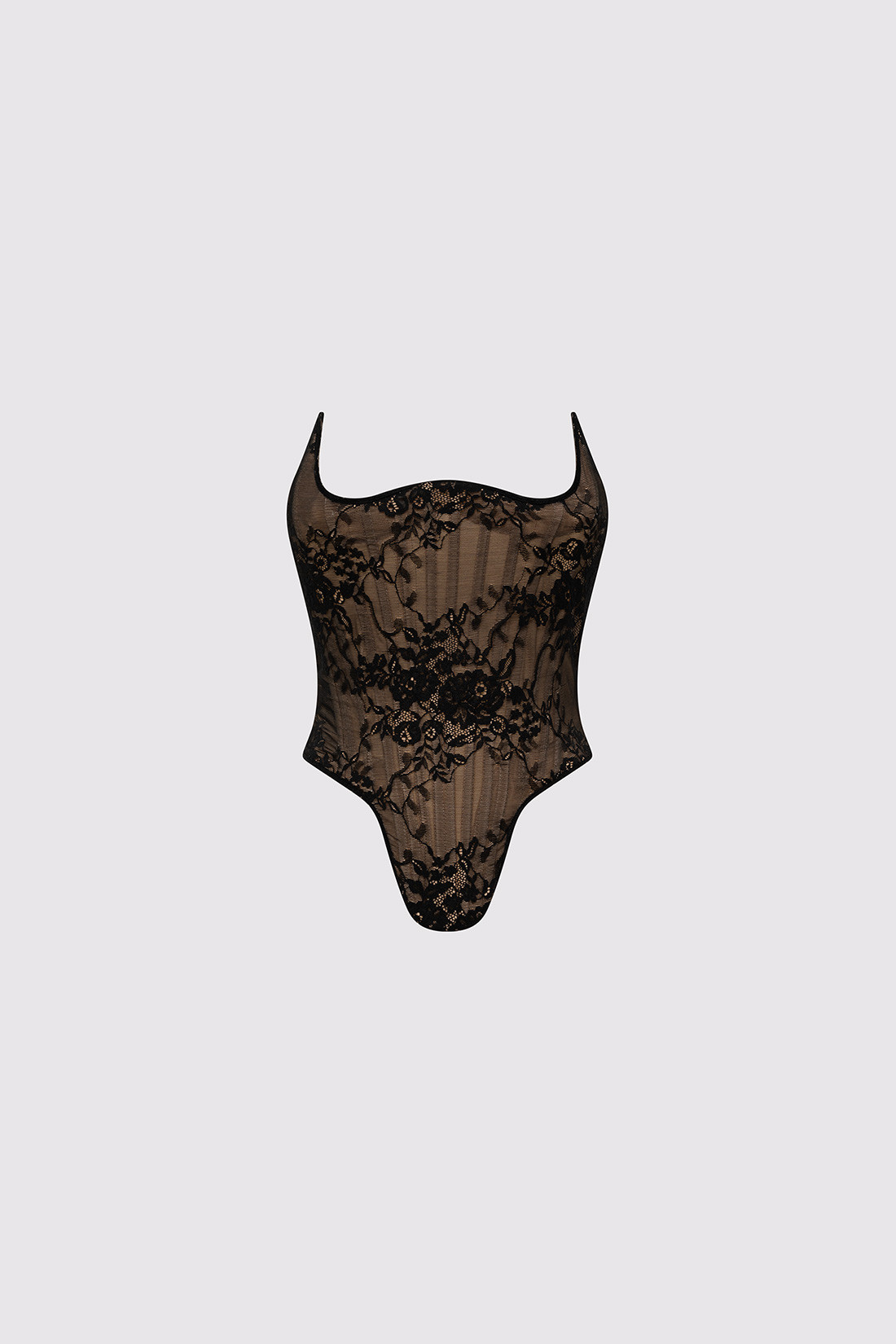 GIUSEPPE DI MORABITO: BUSTIER IN CRAFTED LACE