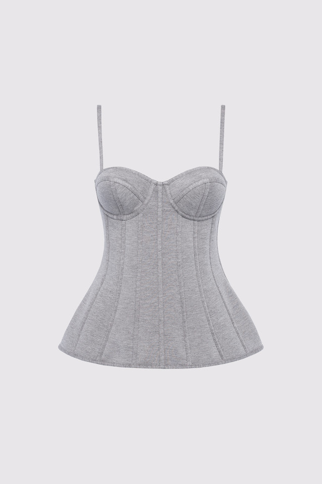 STRUCTURED BUSTIER IN FLEECE