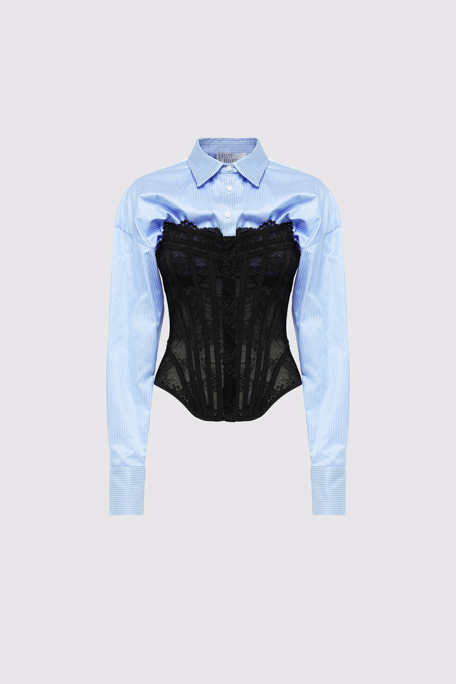 Striped Shirt With A Lingerie Bustier