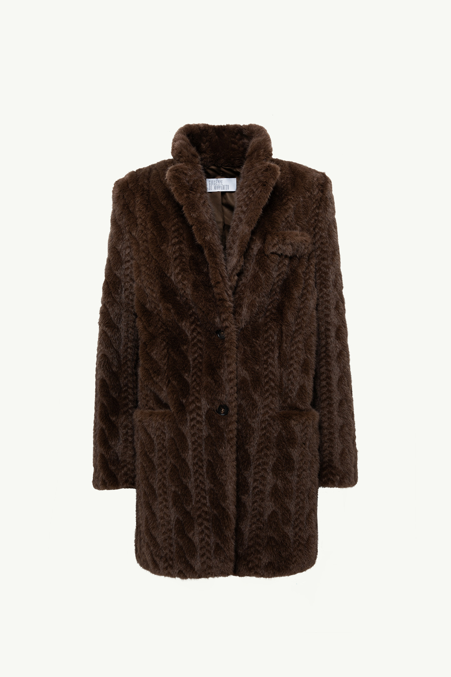 Braided Faux Fur Coat