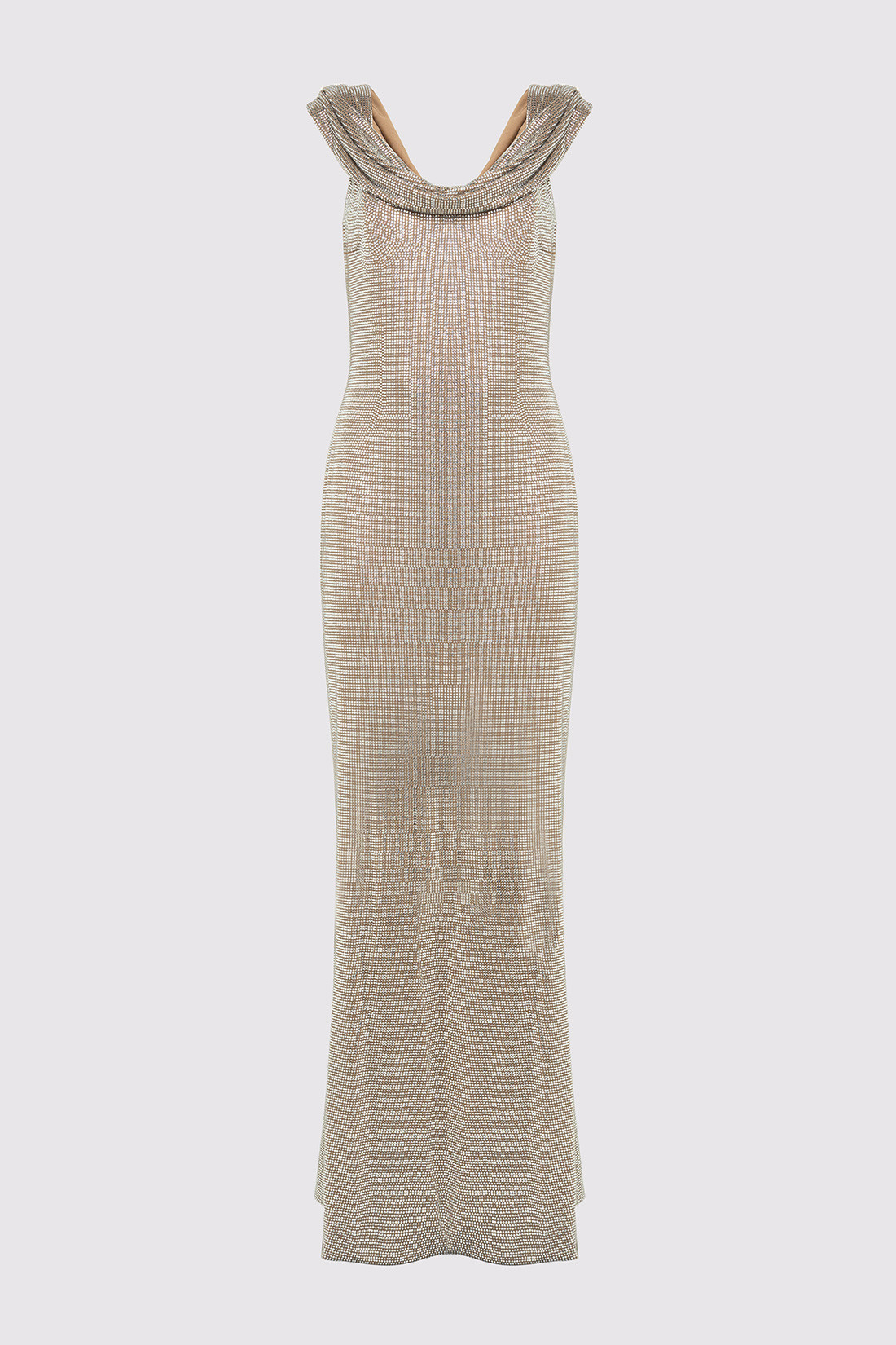 GIUSEPPE DI MORABITO: LONG DRESS STUDDED WITH CRYSTALS