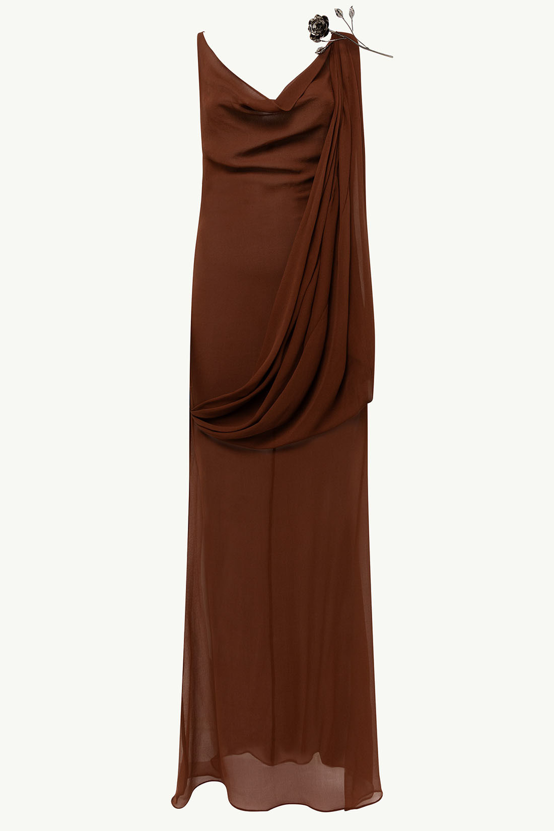 GIUSEPPE DI MORABITO: LONG SEMI-SHEER DRESS WITH PENCES