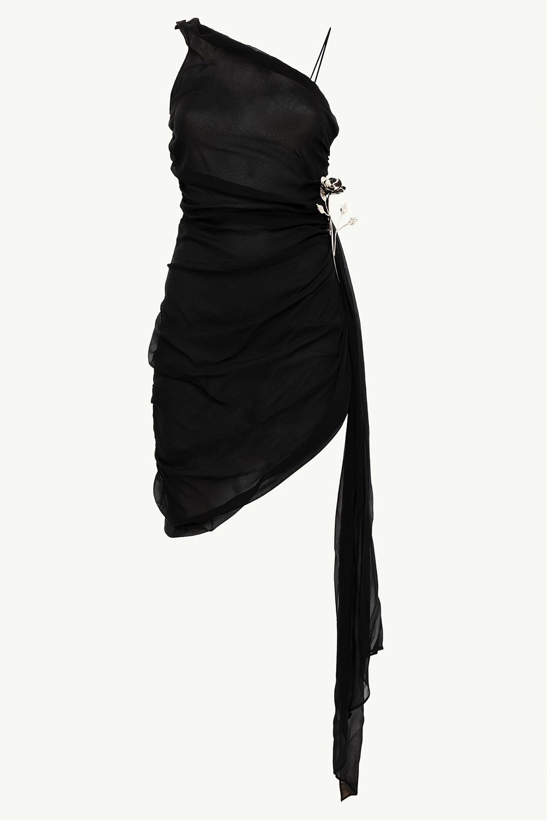 GIUSEPPE DI MORABITO: ASYMMETRIC MINI DRESS IN SILK