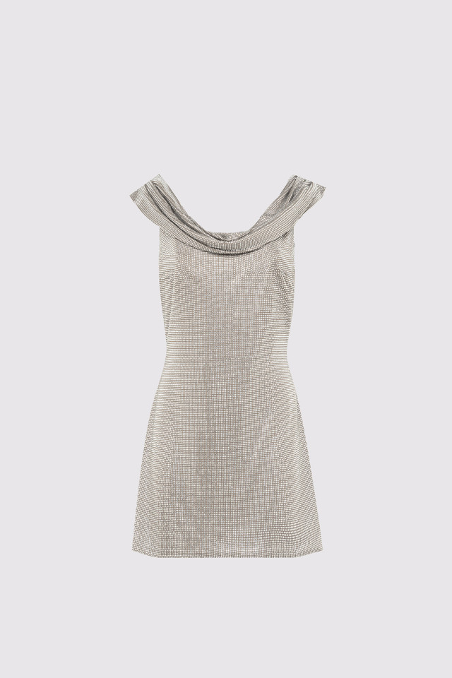 MINI DRESS STUDDED WITH CRYSTALS