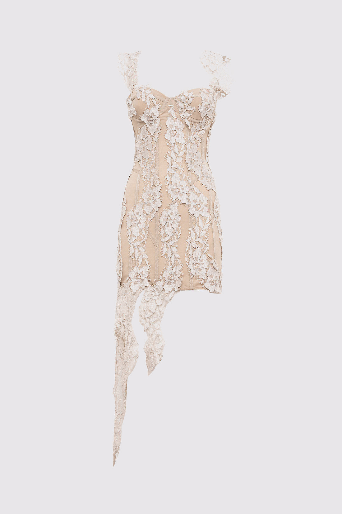 GIUSEPPE DI MORABITO: MINIDRESS WITH LACE DETAILS