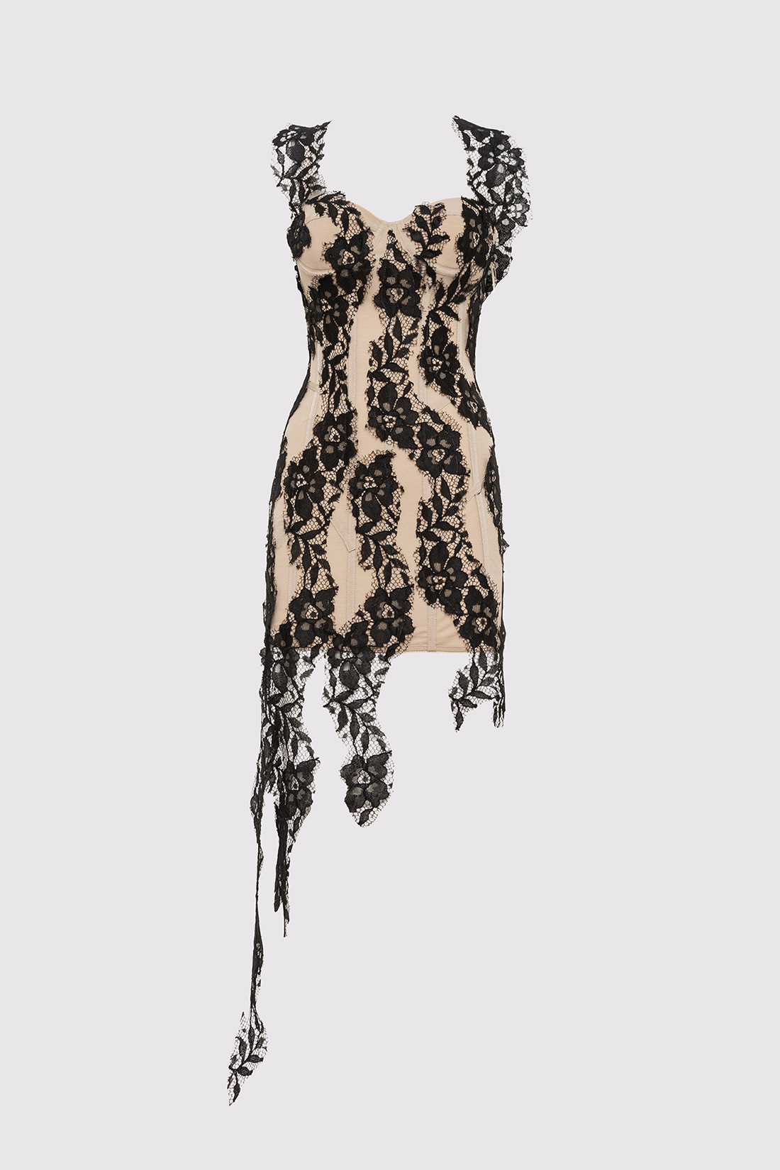 GIUSEPPE DI MORABITO: MINIDRESS WITH LACE DETAILS