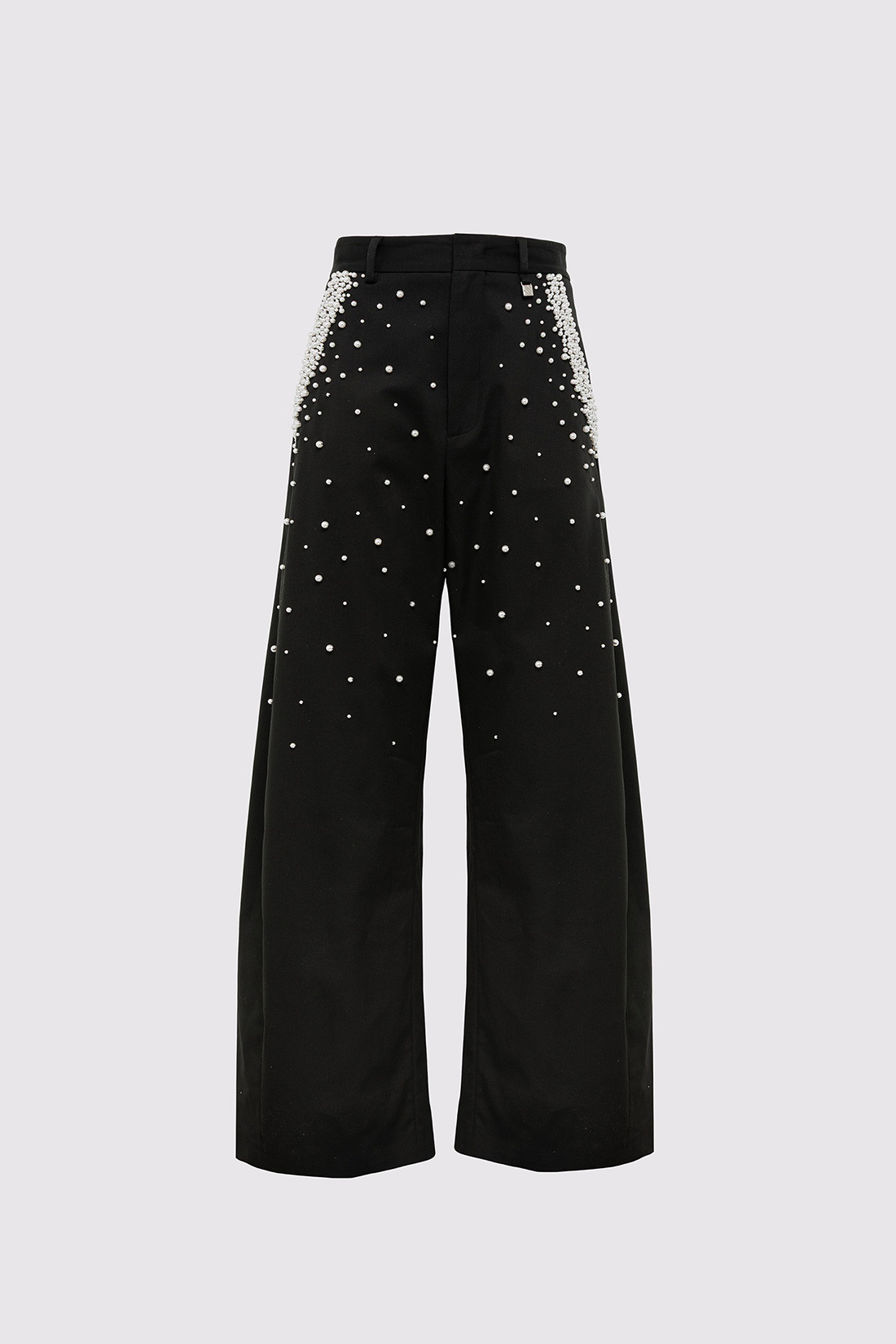 GIUSEPPE DI MORABITO: COTTON PANTS WITH PEARL DECORATIONS