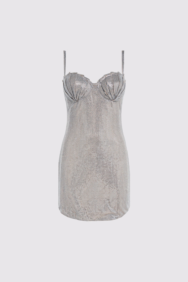 SHORT DRESS WITH SHELL DETAILS