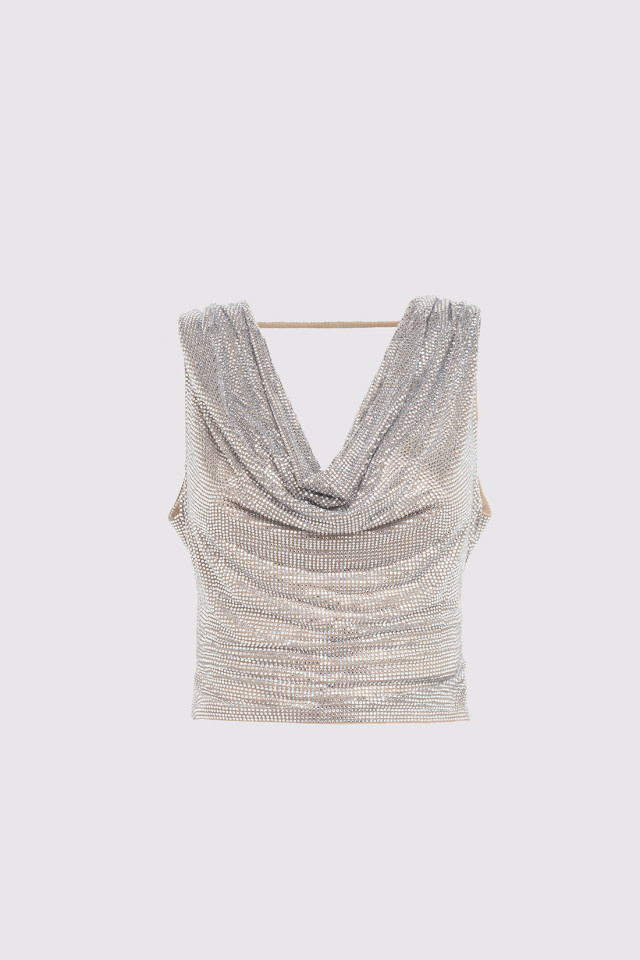 CRYSTAL-EMBELLISHED SLEEVELESS TOP