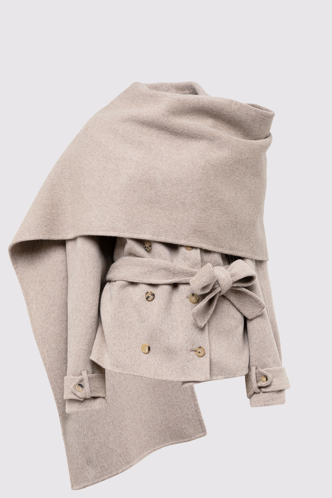 GIUSEPPE DI MORABITO: CROPPED TRENCH COAT IN WOOL