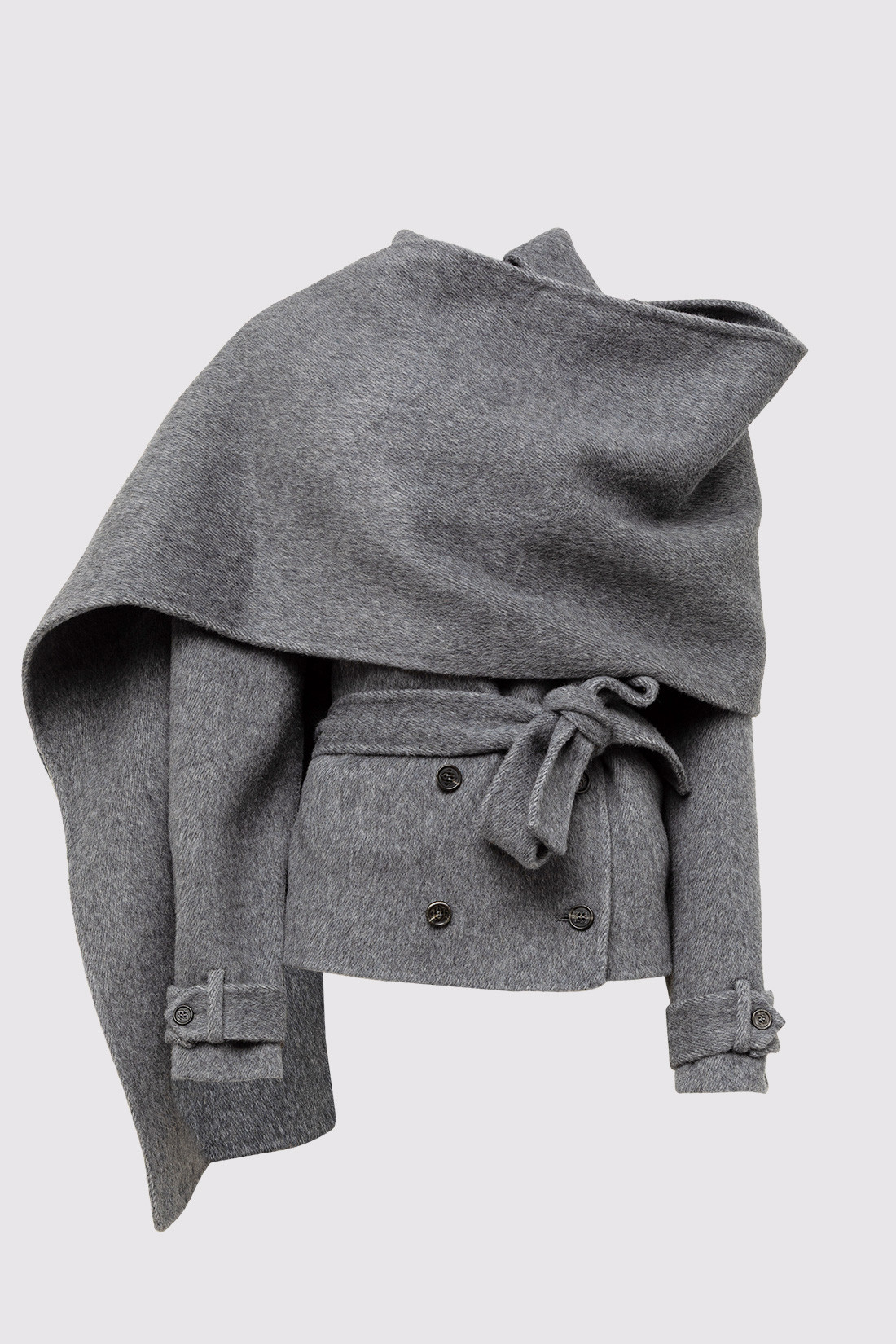 GIUSEPPE DI MORABITO: CROPPED TRENCH COAT IN WOOL