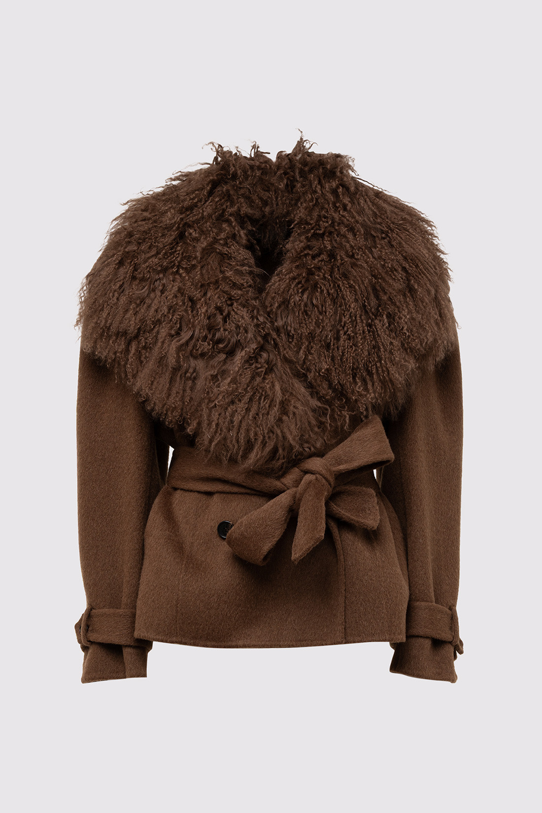 GIUSEPPE DI MORABITO: CROPPED TRENCH COAT IN WOOL