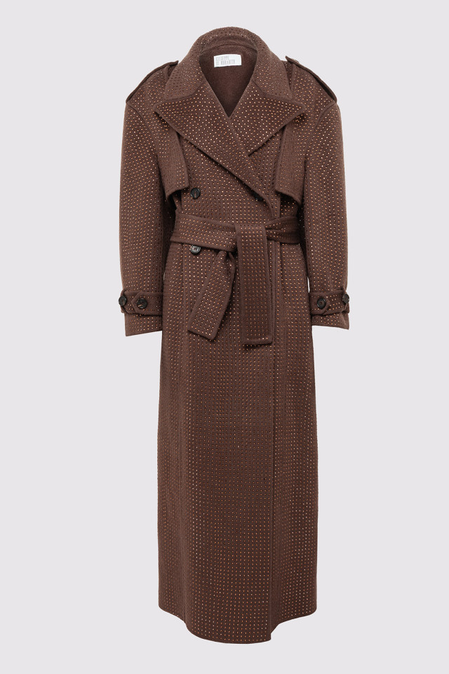 TRENCH COAT WITH RHINESTONES