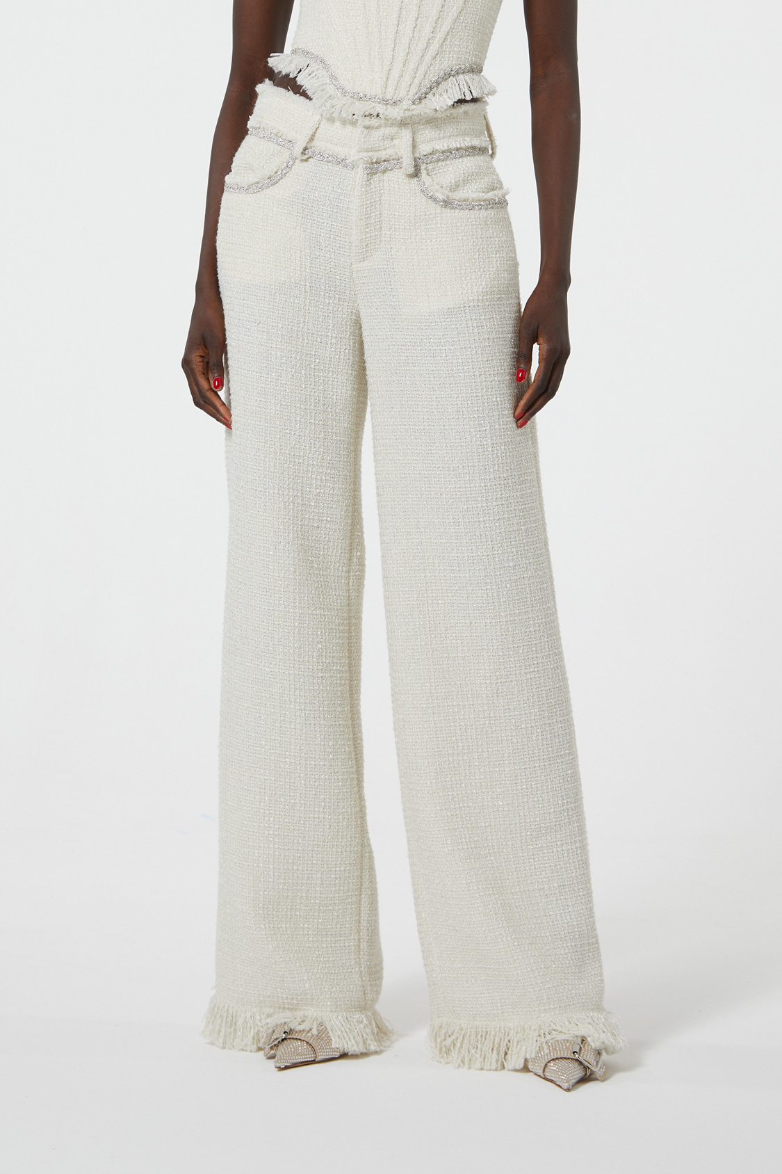 MADE IN ITALY PANTS IN BOUCLÉ FABRIC