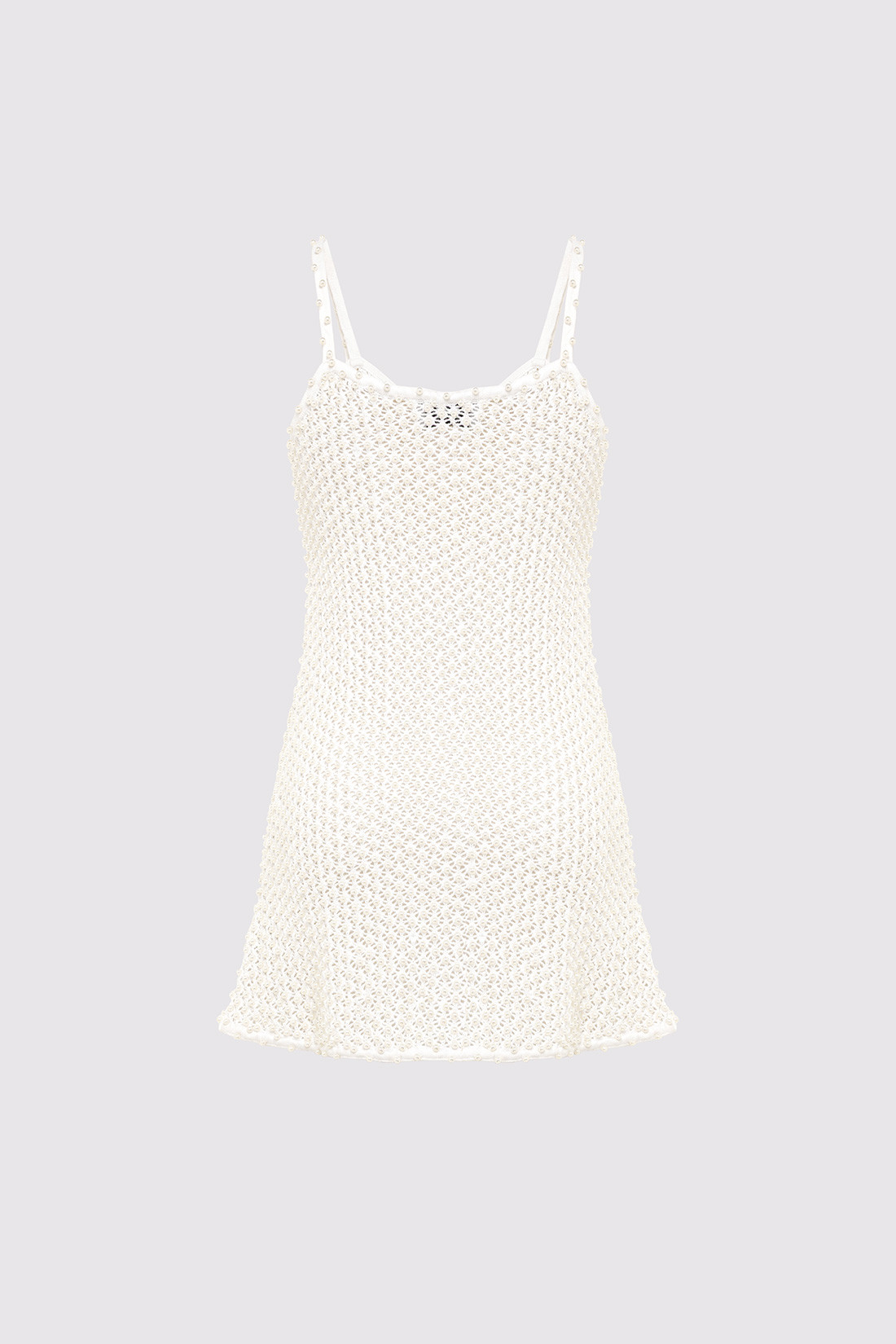 GIUSEPPE DI MORABITO: COTTON KNIT DRESS WITH BEADED DECORATIONS