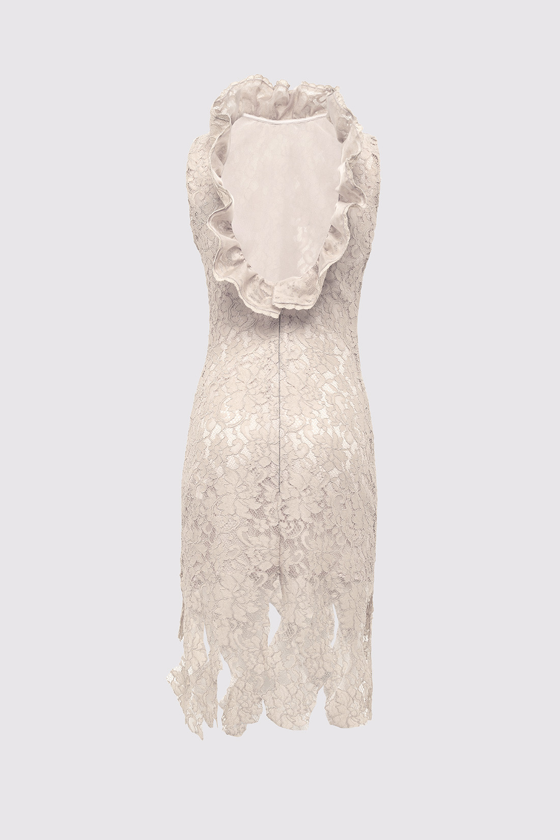 GIUSEPPE DI MORABITO: LACE DRESS WITH SCULPTED NECKLINE