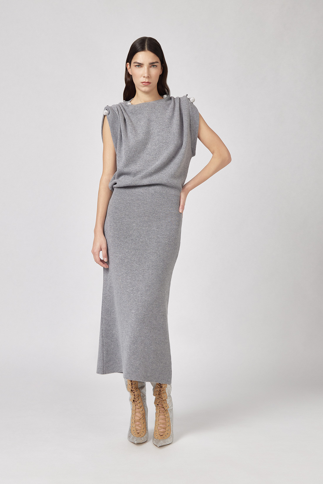 GIUSEPPE DI MORABITO: KNITTED LONG DRESS