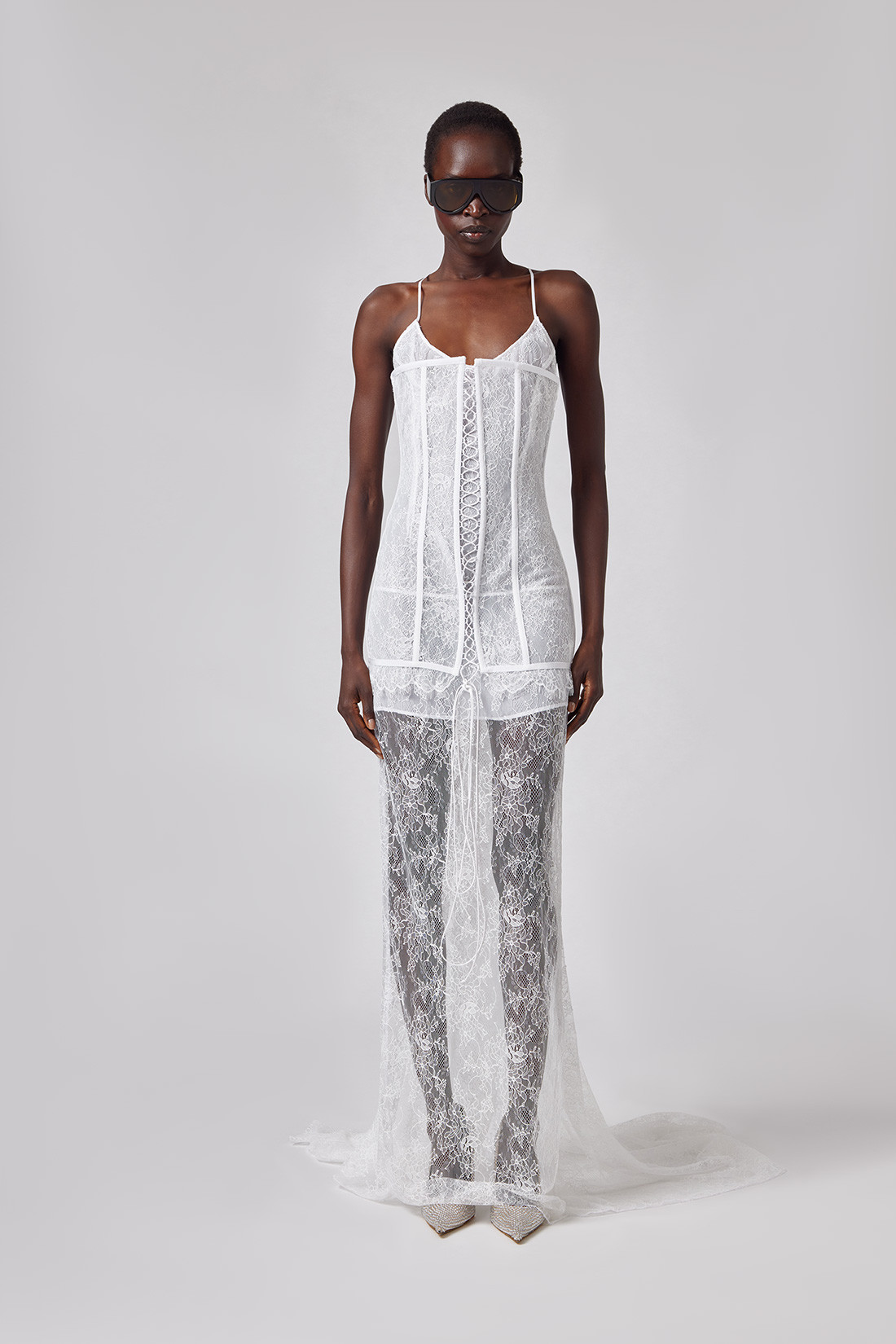 GIUSEPPE DI MORABITO: LONG LACE DRESS