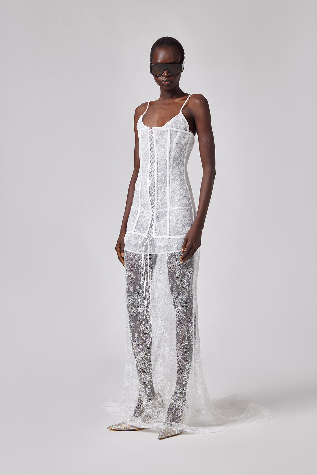 GIUSEPPE DI MORABITO: LONG LACE DRESS