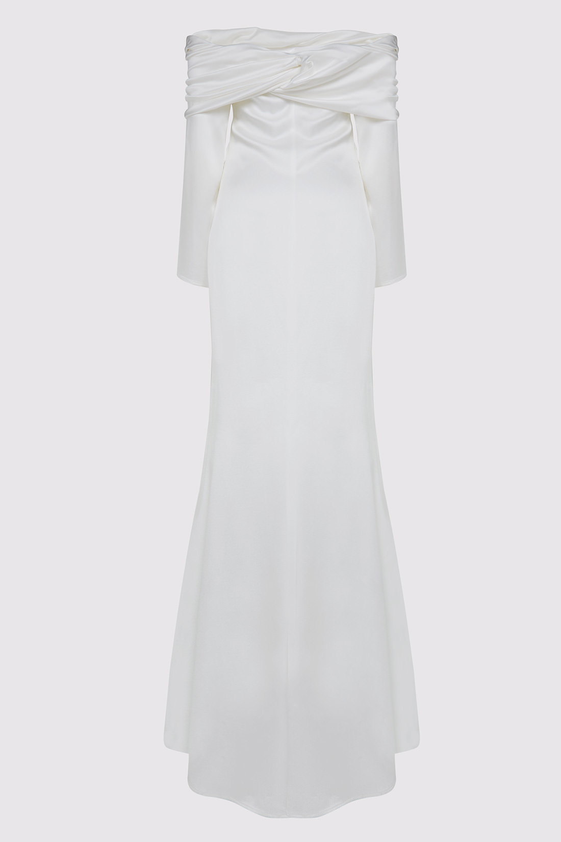 GIUSEPPE DI MORABITO: ABITO LUNGO SATIN CON SCOLLO OMERALE