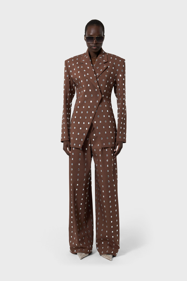 BLAZER WITH MACRO CRYSTAL DECORATIONS