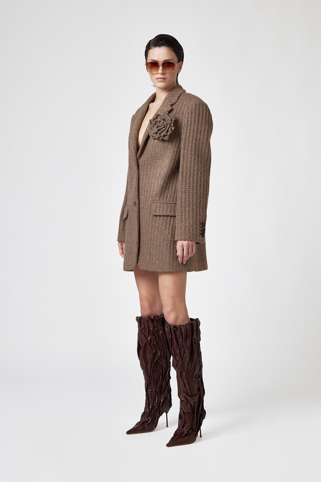 GIUSEPPE DI MORABITO: OVERSIZED BLAZER WITH DECORATIVE PIN