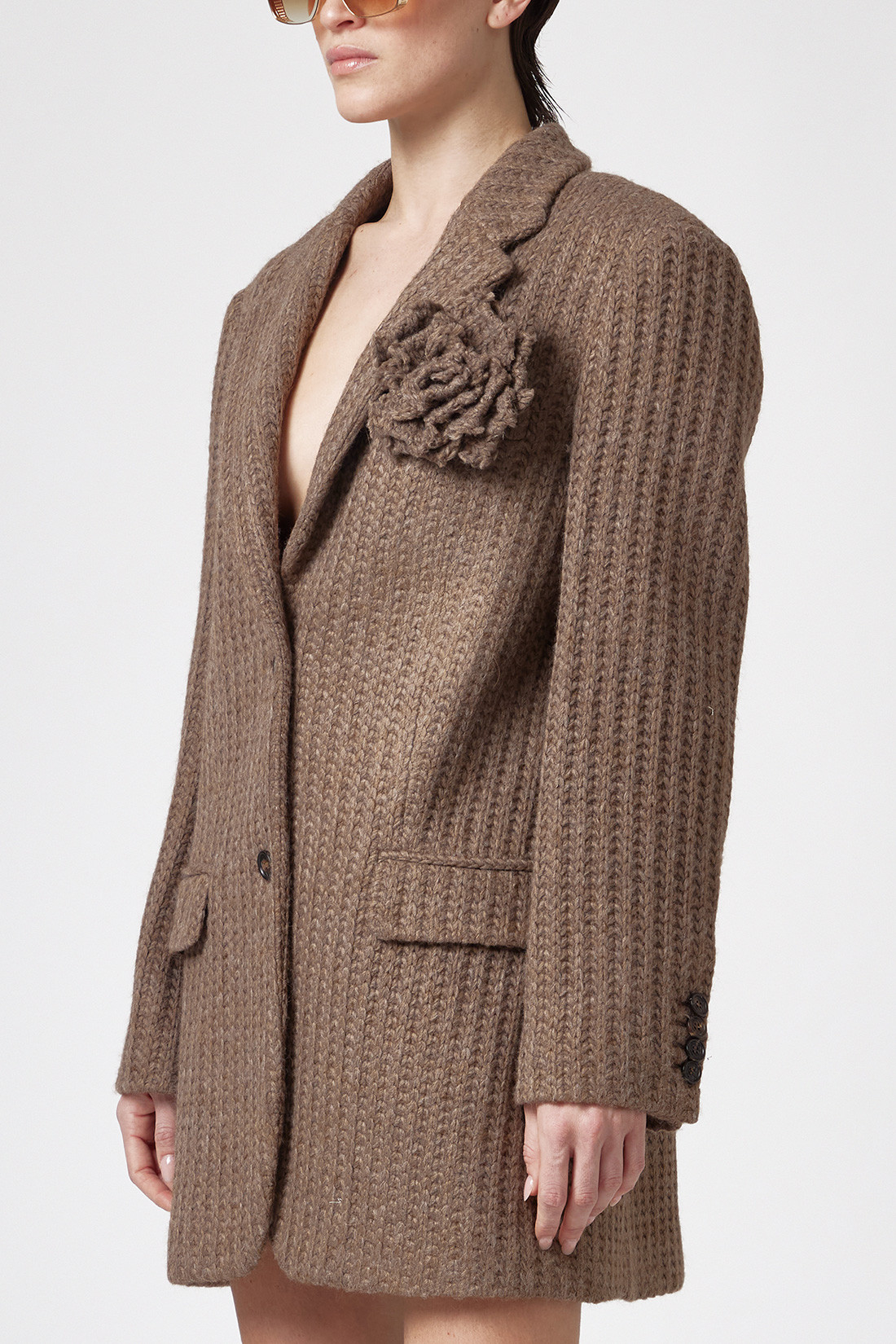 GIUSEPPE DI MORABITO: OVERSIZED BLAZER WITH DECORATIVE PIN