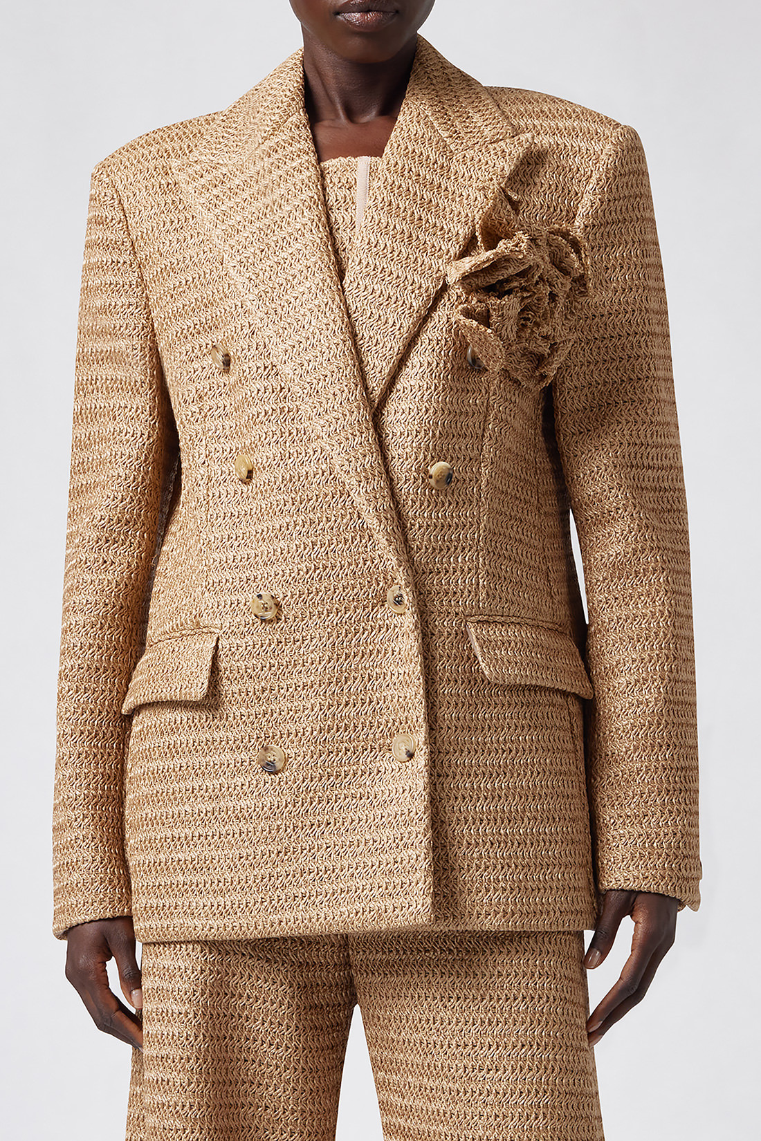 GIUSEPPE DI MORABITO: BLAZER OVER CON ROSA DECORATIVA 