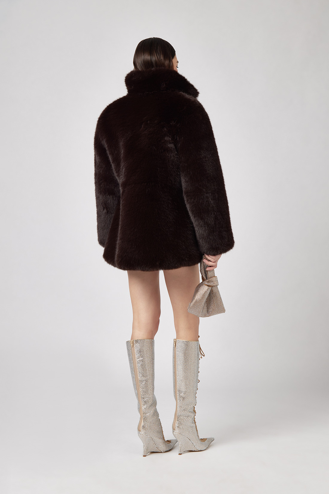 GIUSEPPE DI MORABITO: CROPPED BOMBER JACKET IN FAUX FUR