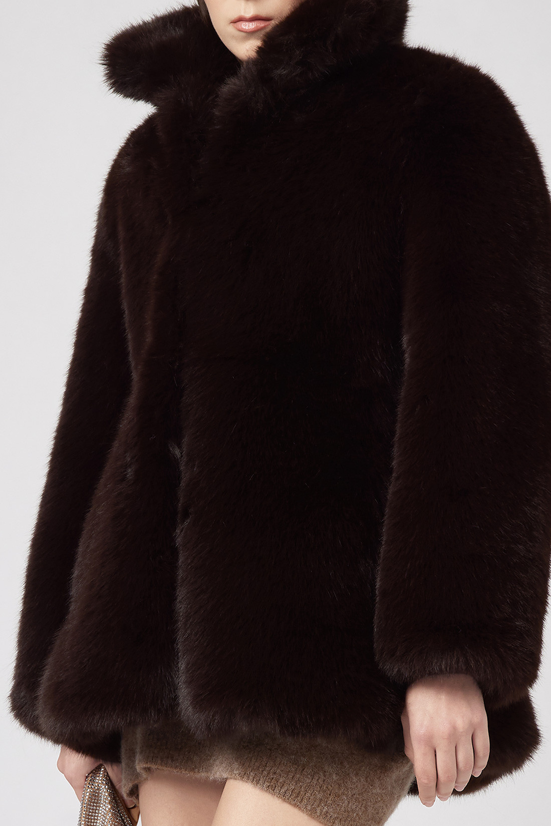 GIUSEPPE DI MORABITO: CROPPED BOMBER JACKET IN FAUX FUR