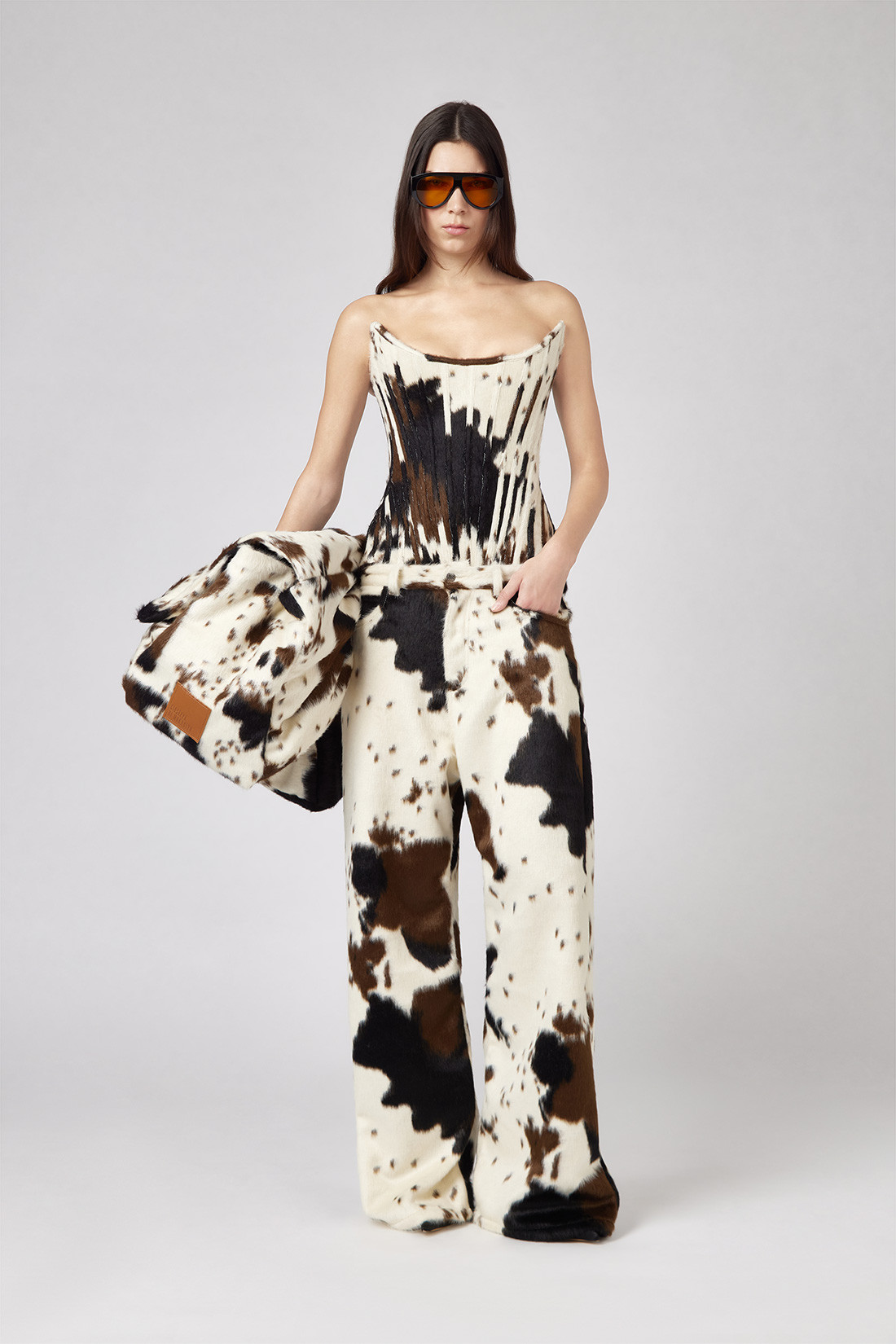 GIUSEPPE DI MORABITO: PONY SKIN-EFFECT BUSTIER