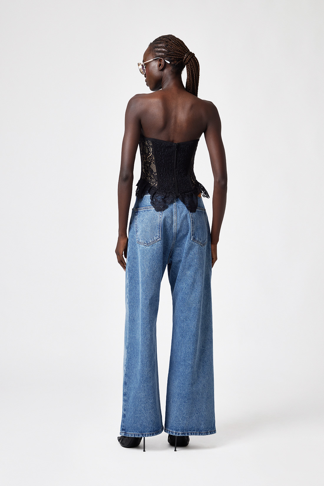 GIUSEPPE DI MORABITO: BUSTIER IN DECORATED LACE