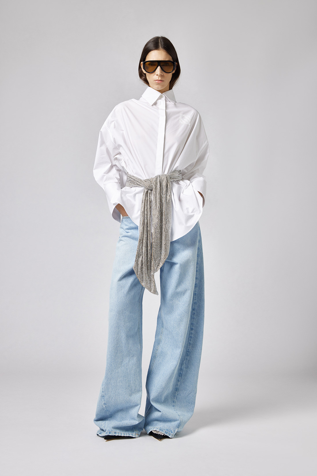 GIUSEPPE DI MORABITO: OVERSIZED SHIRT WITH CUT-OUT DETAIL