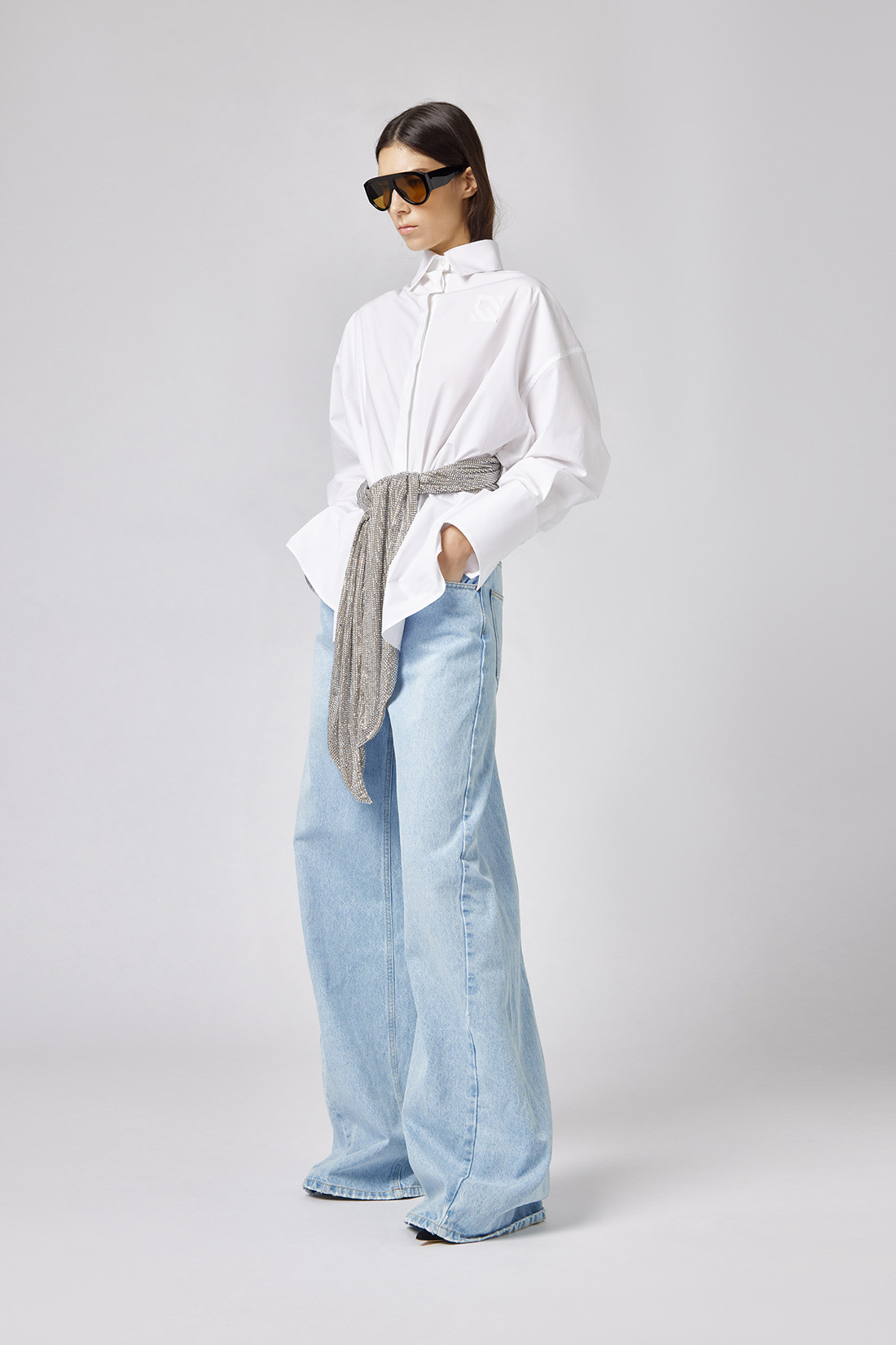 GIUSEPPE DI MORABITO: OVERSIZED SHIRT WITH CUT-OUT DETAIL