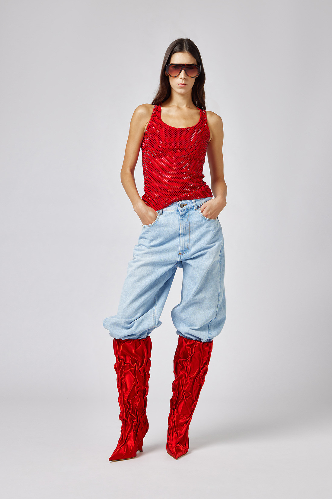 GIUSEPPE DI MORABITO: CRYSTAL-DECORATED TANK TOP