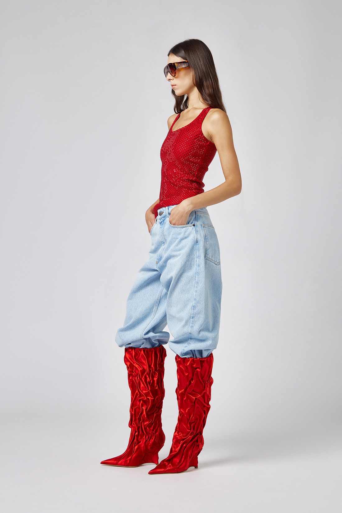 GIUSEPPE DI MORABITO: CRYSTAL-DECORATED TANK TOP