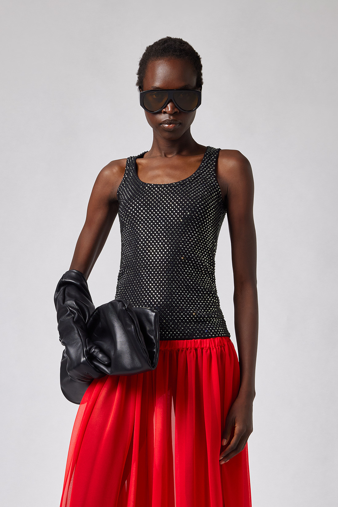 GIUSEPPE DI MORABITO: CRYSTAL-DECORATED TANK TOP