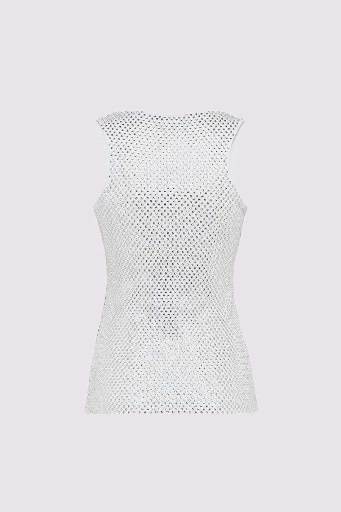 GIUSEPPE DI MORABITO: CANOTTIERA IN COTONE CON DECORAZIONE STRASS