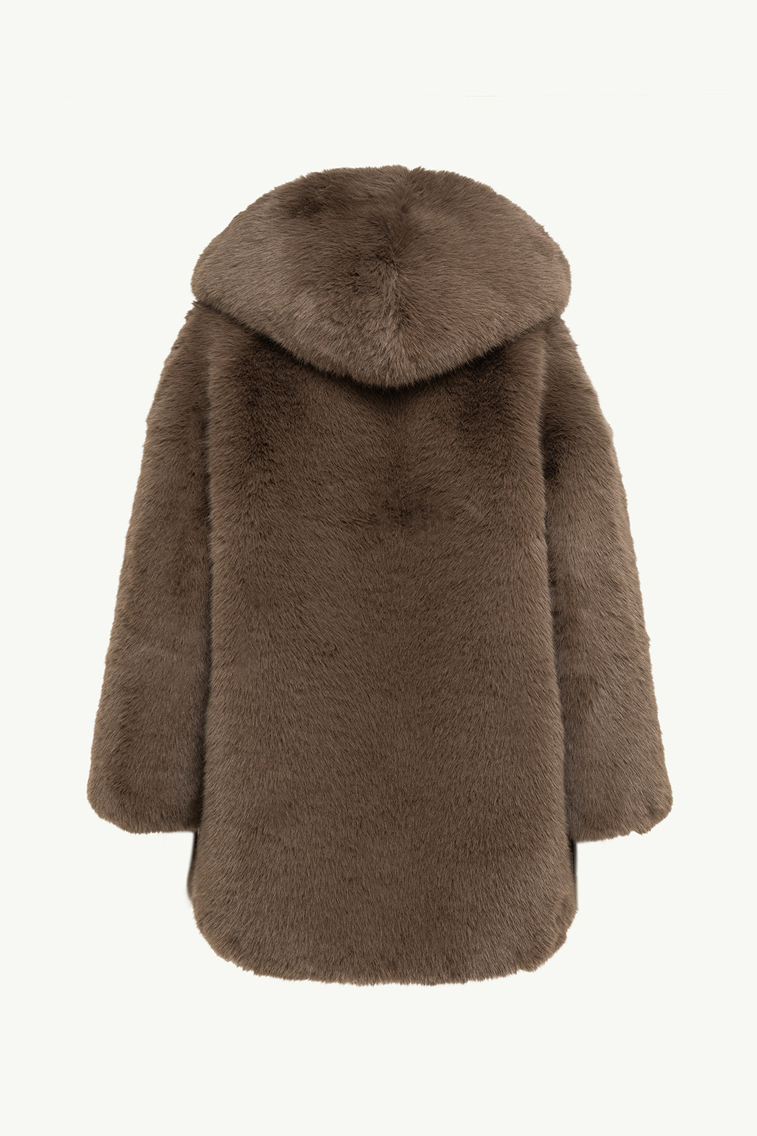 GIUSEPPE DI MORABITO: ECO FUR COAT WITH HOOD
